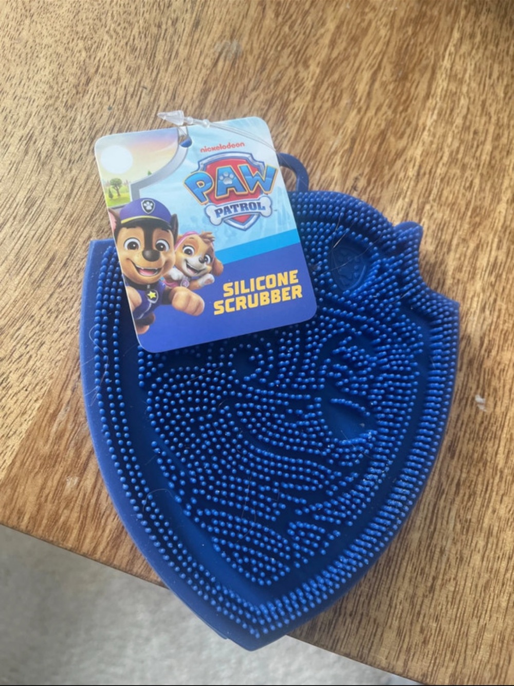 Paw Patrol Silicone Scrubber - Royal Blue Shield Design